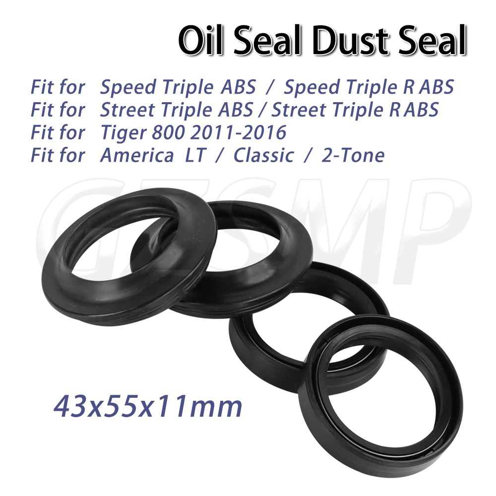 Motorcycle Oil Filter - Joint d'étanchéité anti-huile et anti-poussière 43X55X11mm